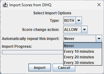 Importing scores into the Classic Scoring Program
