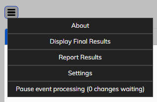 Hamburger menu in the Web Scoring Program