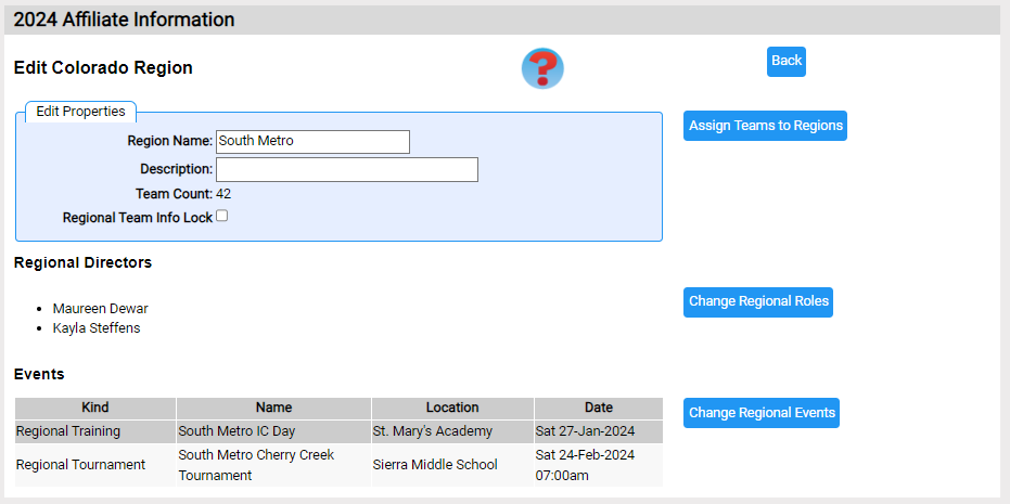Editing region information
