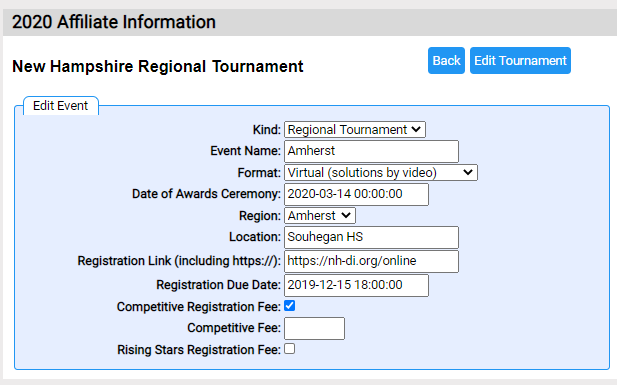 Event details